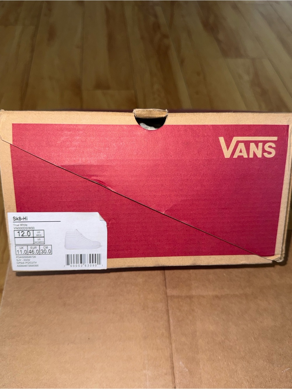 Vans Men’s White High-Top Canvas Sneakers - Picture 9 of 13